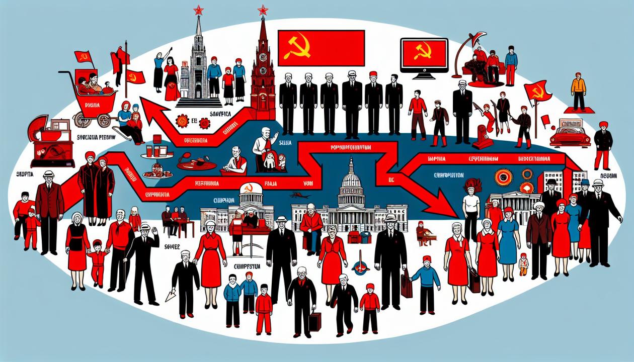 Схематичное изображение общественных изменений в советском обществе с середины 1960-х по начало 1980-х гг.
