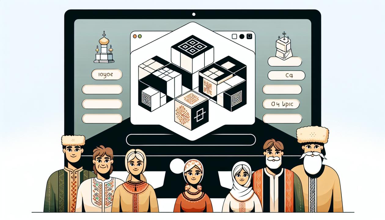 Иллюстрация с игровым интерфейсом 'Кубики' на экране компьютера.