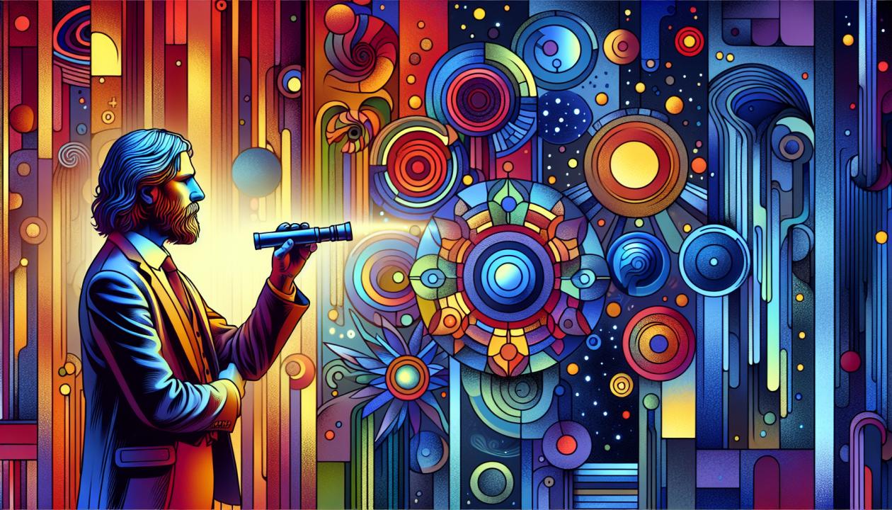 Человек смотрит на разноцветные предметы в разных условиях освещенности.