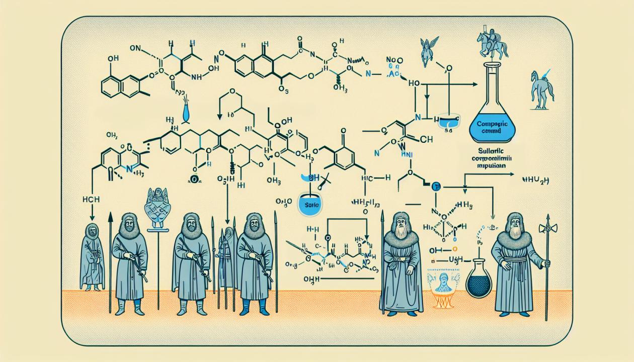 Графическое изображение процесса образования комплексного соединения железа с сульфосалициловой кислотой в растворе.