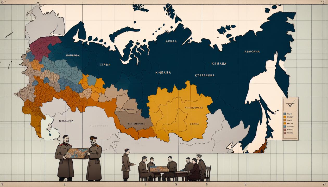 Иллюстрация проекта: изображение карты бывшего СССР с выделением новых государств, возникших в результате распада