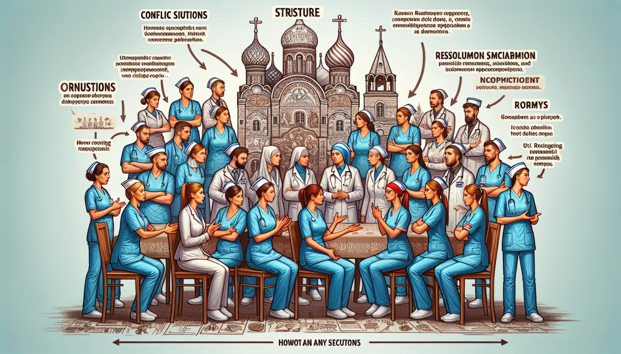 Структура коллектива медицинских сестер, взаимодействие в рабочей среде, иллюстрации конфликтных ситуаций и методов их урегулирования.