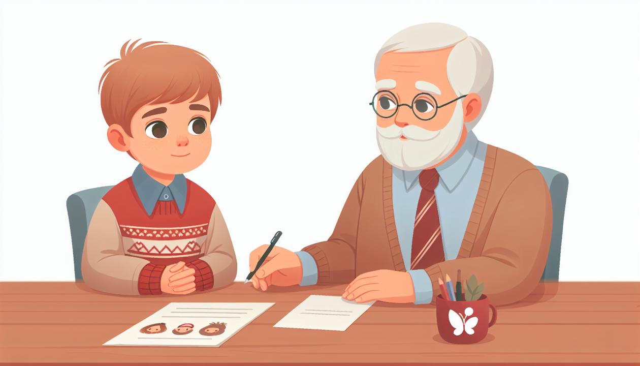 Ребенок, консультирующийся у психолога по отношениям с родителями