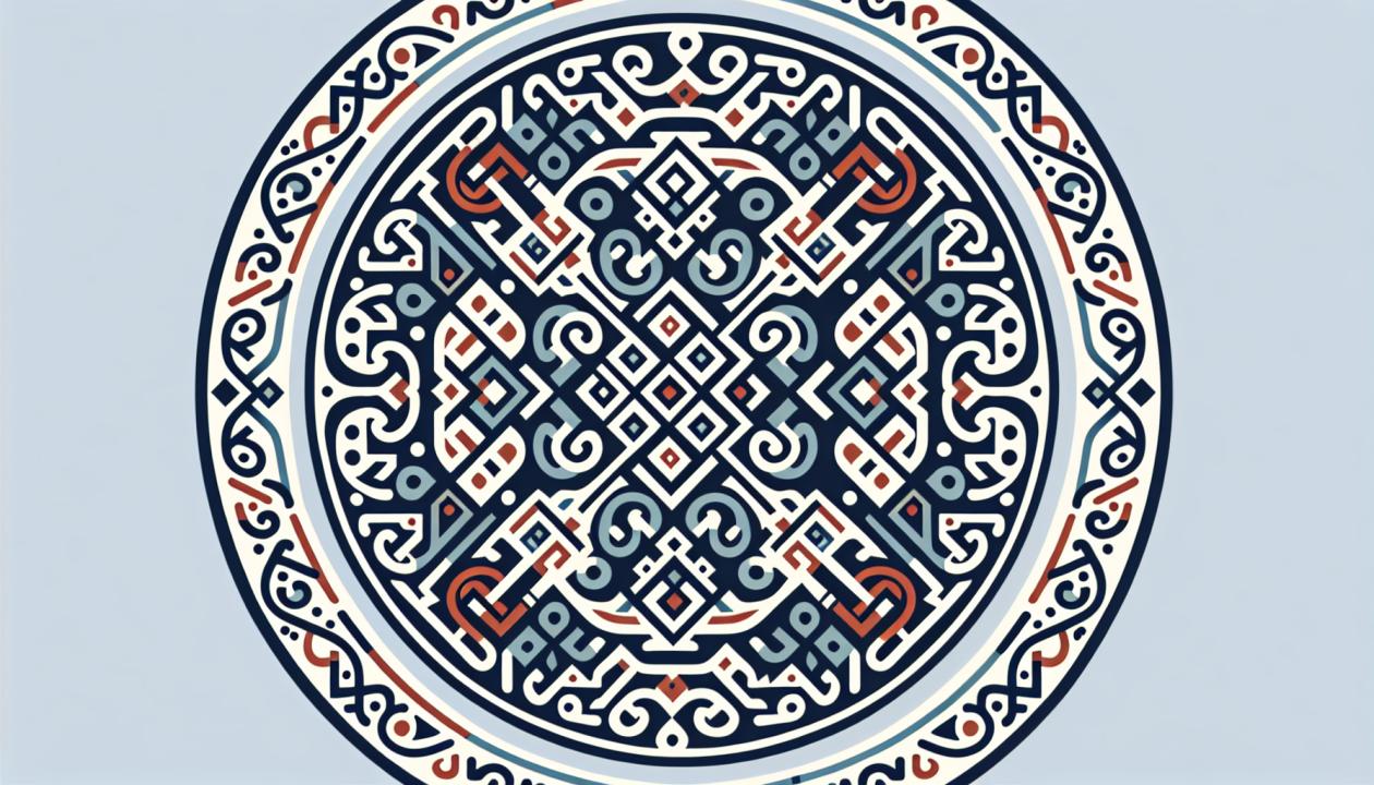 Иллюстрация проекта: изображение традиционного тюркского узора или узора, характерного для культуры тюркских народов.