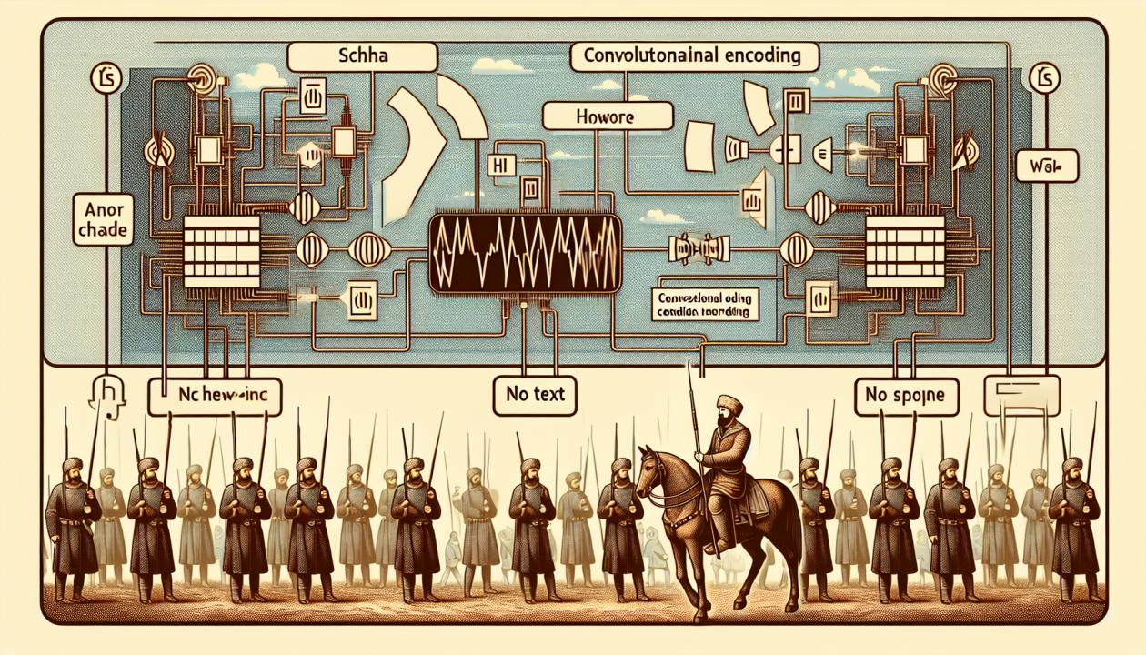 Для иллюстрации можно нарисовать схему сверточного кодирования в радиоканале системы UMTS.