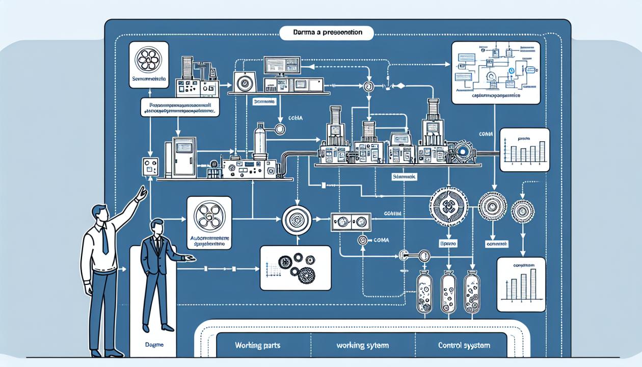 Изображение иллюстрации для доклада должно представлять схему автоматического управления станком, включающую элементы, такие как рабочие органы, системы управления и цикл обработки. Схема должна быть четкой, с пометками и пояснениями каждого элемента, чтобы легко объяснять принципы работы автоматической системы управления.