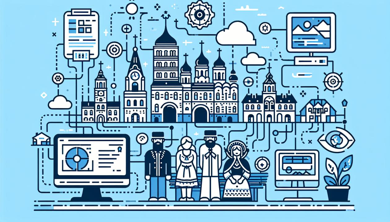 Иллюстрация к реферату может изображать схему информационной системы для туристической фирмы с обозначением основных компонентов и интеграций.