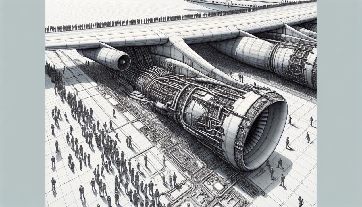 Крыло самолета ТУ-144 с элеронами и системой механизации.