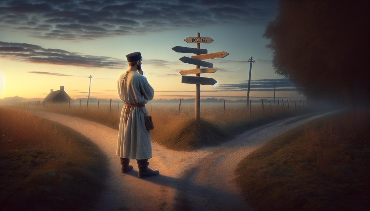 Размышления человека, стоящего у перекрестка, выбирающего свой путь