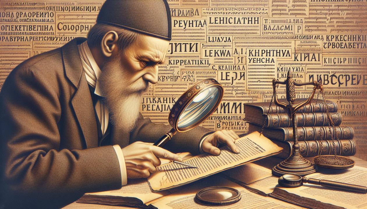 Можно нарисовать человека, который смотрит через юридическое увеличительное стекло на законы и правовые нормы.
