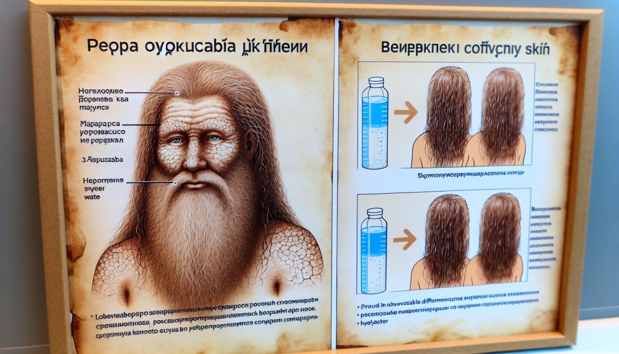 Иллюстрация проекта может включать изображение человека сухой и зудящей кожей, сравнение состояния волос и кожи до и после применения смягченной воды