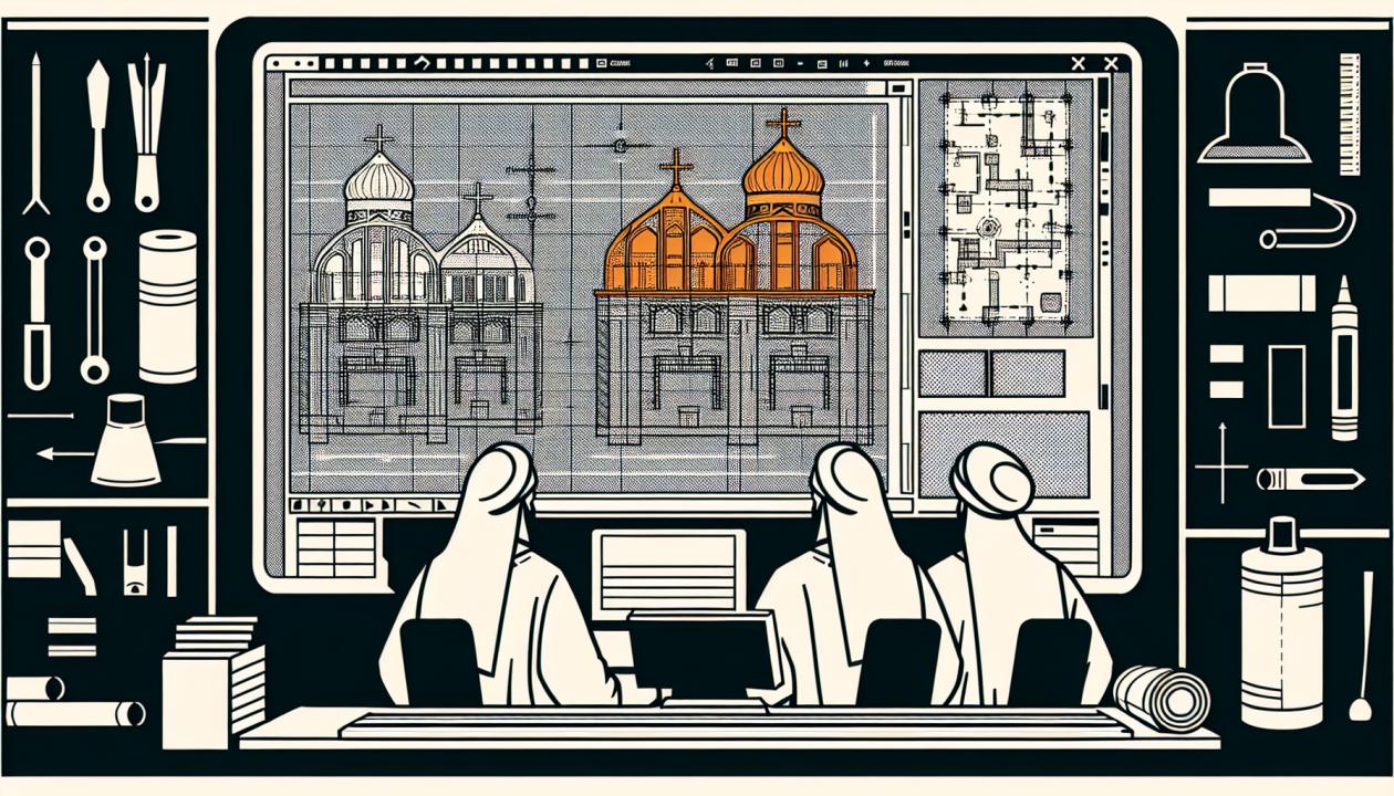 Иллюстрация с интерфейсом программы A9CAD и созданными чертежами и схемами.